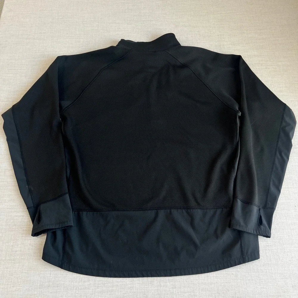 The North Face Quarter Zip Pullover Mens XXL Black Good Waffle Knit Fleece Top